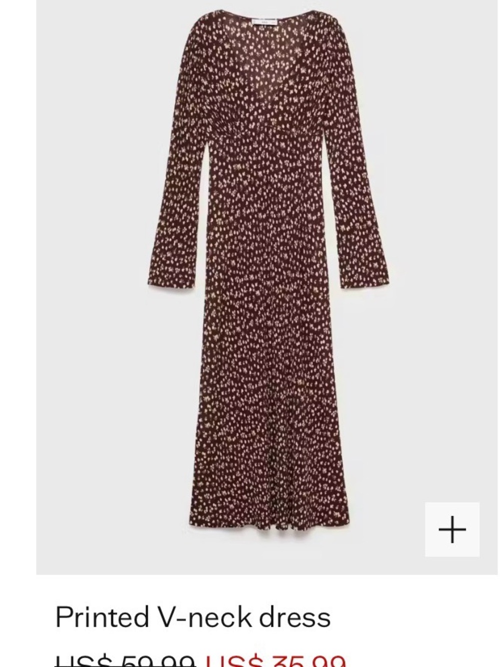 NEW Mango Printed V-neck dress
